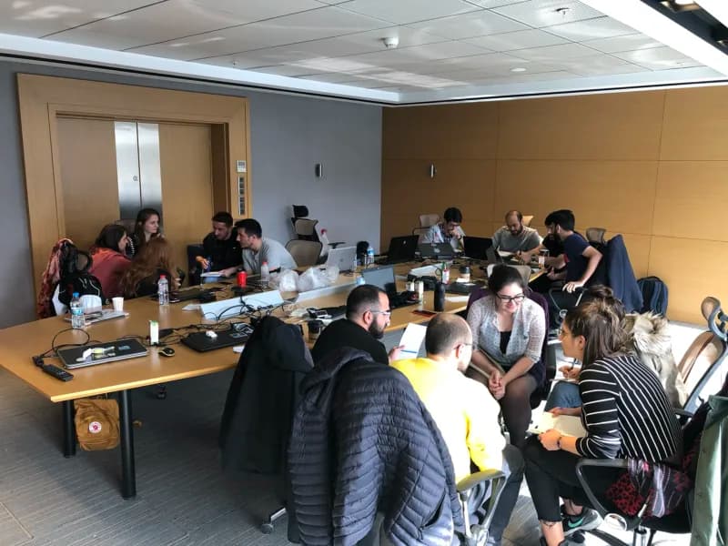 Cyber Struggle participants collaborating as a team during an operational exercise